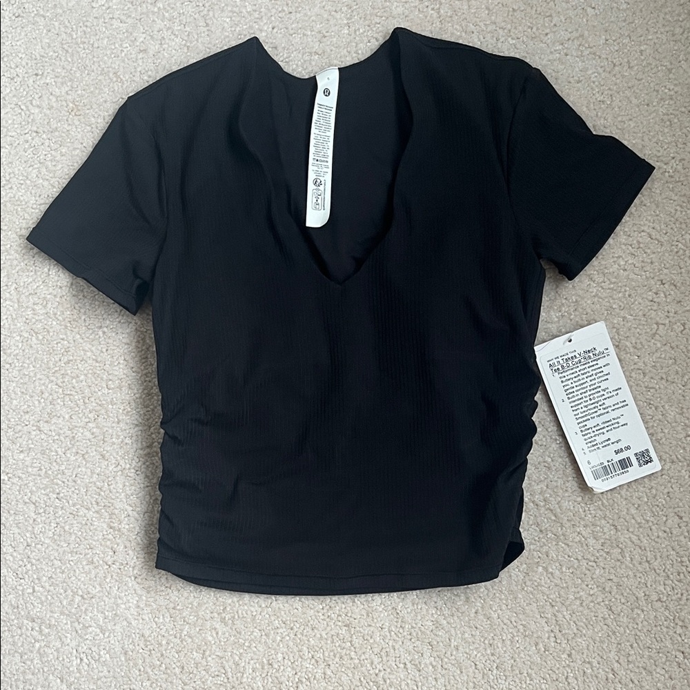 lululemon athletica Black Short Sleeve V-Neck Top